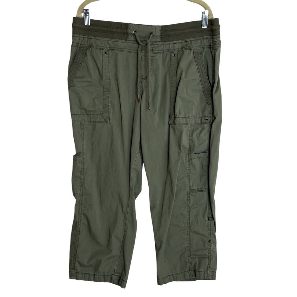 Natural Reflections Womens Convertible Hiking Pants Size 14 Green Roll Tab